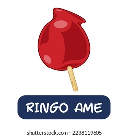 cartoon ringo ame, japanese food vector isolated on white background