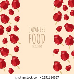 cartoon ringo ame, japanese food frame border background
