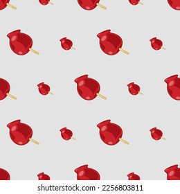 cartoon ringo ame, japanese food seamless pattern on colorful background
