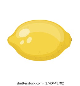 Cartoon ripe lemon citrus fruit, vector illustration