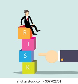 Cartoon Risk Management; Business Concept-vector