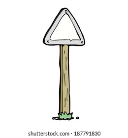 cartoon road sign