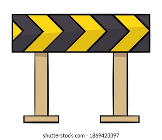 Cartoon Roadblock icon. Vector illustration