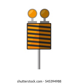 cartoon roadblock traffic light warning vector illustration eps 10