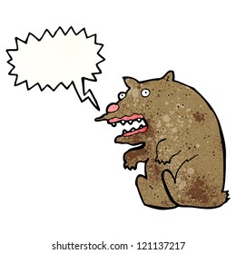 cartoon roaring bear