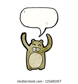 cartoon roaring bear