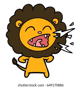 cartoon roaring lion