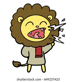 cartoon roaring lion