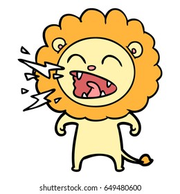 caricatura que ruge un león