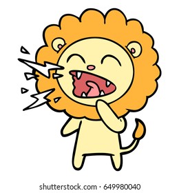 cartoon roaring lion