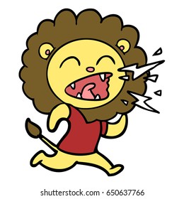 cartoon roaring lion