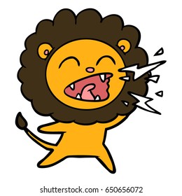 cartoon roaring lion