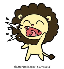 cartoon roaring lion