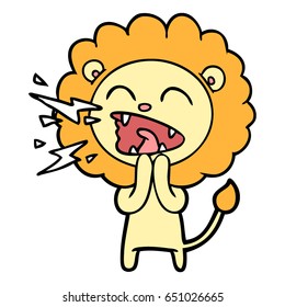 cartoon roaring lion