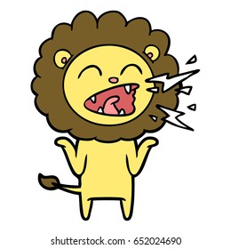 caricatura que ruge un león