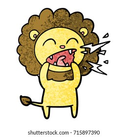 caricatura que ruge un león