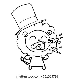 cartoon roaring lion