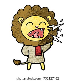 caricatura que ruge un león