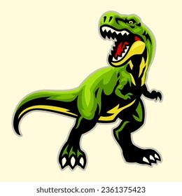 Cartoon Roaring T-rex Dinosaurier Mascot