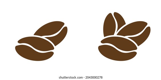 Cartoon roasted coffee beans logo or pictogram. Bean template background banner. Bean icon or sign. 