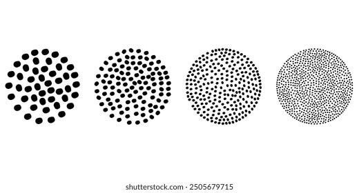 Cartoon roasted coffee beans pictogram. Coffee bean grind, size chart grains. For mug or cup. For coffee percolator. Coarse, medium or fine progress bar, loading. Manual coffee grinder.