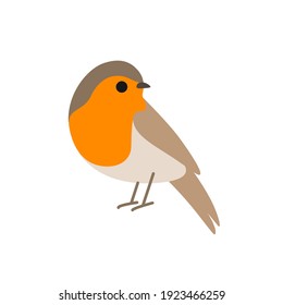 Cartoon robin bird. Cute bird. Vector illustration for prints, clothing, packaging, stickers.