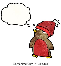 caricatura robin in hat