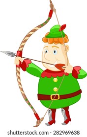 Cartoon robin hood with archery set