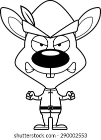 A cartoon Robin Hood bunny looking angry.