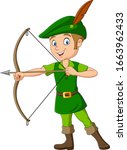 Cartoon robin hood holding a bow