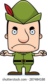 A cartoon Robin Hood man looking angry.