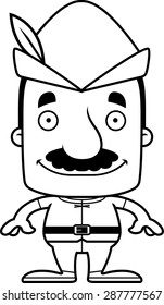 A cartoon Robin Hood man smiling.