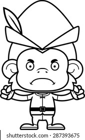 A cartoon Robin Hood monkey looking angry.