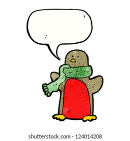 cartoon robin in scarf