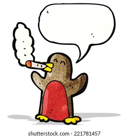 cartoon robin smoking cigarette