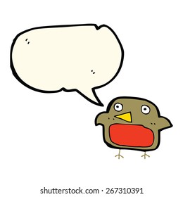 cartoon robin with speech bubble