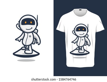 Cartoon Robo Space Ranger Vector Illustration for t-shirt prints, posters, apparel, and other uses