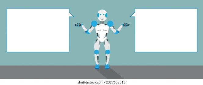 Robot De Caricatura Con 2 Respuestas