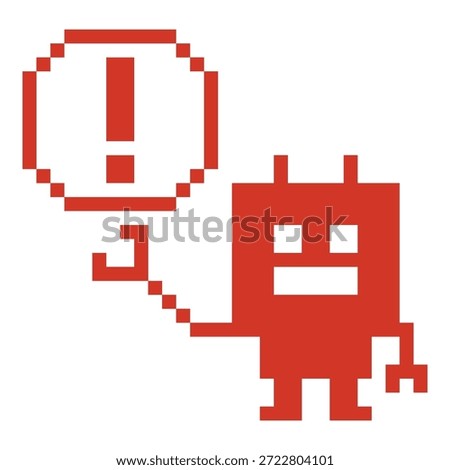 Cartoon robot ai chat bot robotic with 8 bit background toy humanoid engineer business automation cyborg pixel art.
