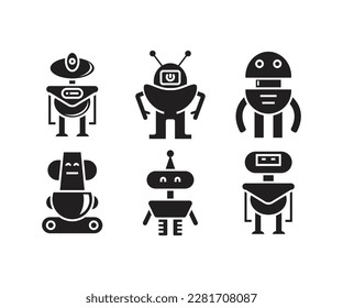 ilustración de conjunto avatar del robot de dibujos animados