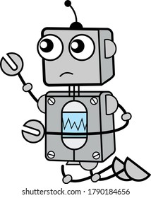 Ilustración de vectores de mendicidad de Robot de dibujos animados