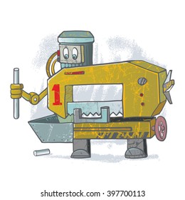 Cartoon robot from the category of tools for engineering