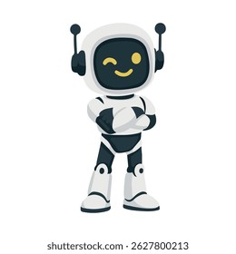 Cartoon Robot Character with Arms Crossed character c