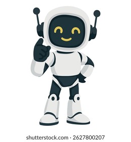 Cartoon Robot Character with Hand Raised character