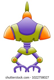 Cartoon robot character isolated on white background