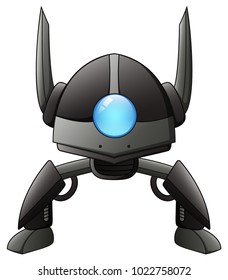 Cartoon robot character isolated on white background