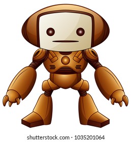 Cartoon robot character isolated on white background
