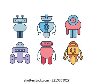 ilustración de personajes de robot de dibujos animados
