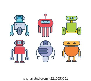 ilustración de personajes de robot de dibujos animados