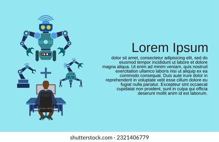 Cartoon robot evolution, The development of robot technology is becoming more sophisticated, the development of digital bot characters. Robotics technology, futuristic machine advancement.